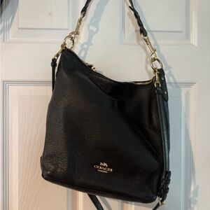 Coach Black Pebbled Leather Shoulder Bag